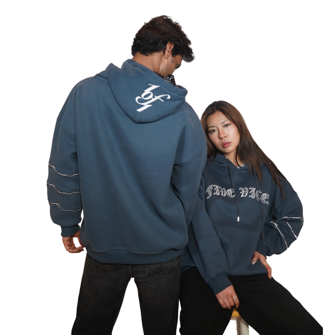 Tied to Habits Hoodie (Slate Blue)